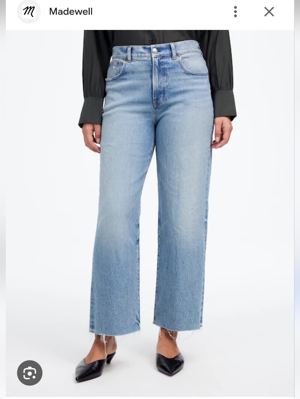 Madewell Petite Perfect Vintage Wide-Leg Crop Jean - Light Blue